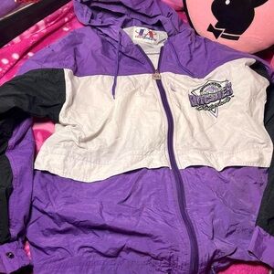 Vintage 90’s Colorado Rockies Baseball Windbreaker Logo Athletic Medium